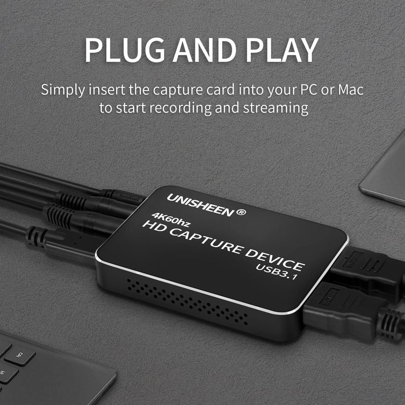 UNISHEEN USB 3.0 Game Capture Card 4K HDMI Video Adapter Card, Broadcast Live Stream and Record, HDMI to USB 3.0 Dongle HD 1080P Live Streaming Video Game Grabber Converter - Image 5